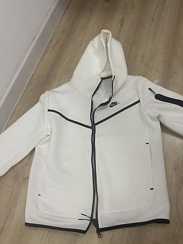 худи найк: Размер М. Толстовка с капюшоном Nike Tech Fleece, белая. - Прямой — 1