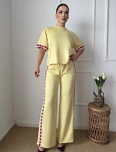 Gornji i donji deo: ❤️Top komplet – majica i pantalone sa srcima — 18