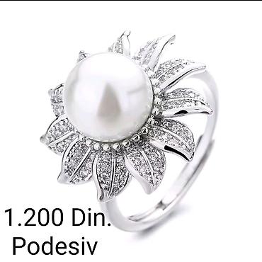 devojke za vece: Posrebreni podesiv prsten od hirurskog čelika sa žigom S925 u — 1