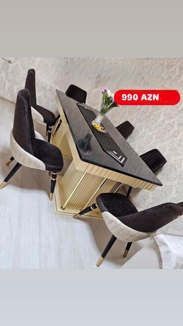 столешница для стола на заказ: Qonaq otağı üçün, Yeni, 6 stul