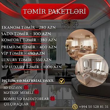 Təmir işləri: Təmir və daxili dizayn xidmətləri – paketlər və iş sahələri Paketlər — 1