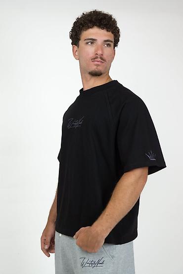 idman şort: Qara qısaqol unisex t‑şört - Rəng: qara - Ön hissə: sinədə — 3