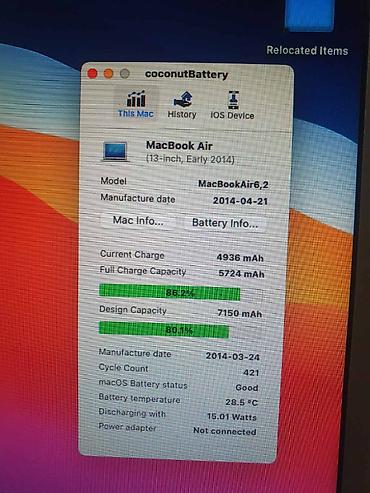 Apple: MACBOOK AIR 2013 Prodaje se ispravan laptop,ima ostecenja po — 2