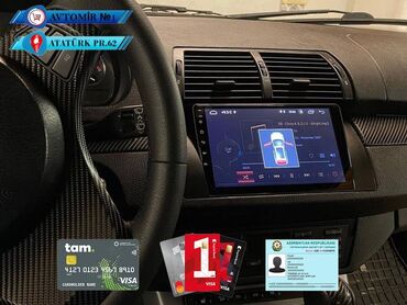 masin salon guzgusu: BMW x5 E53 android monitor DVD-monitor ve android monitor hər cür