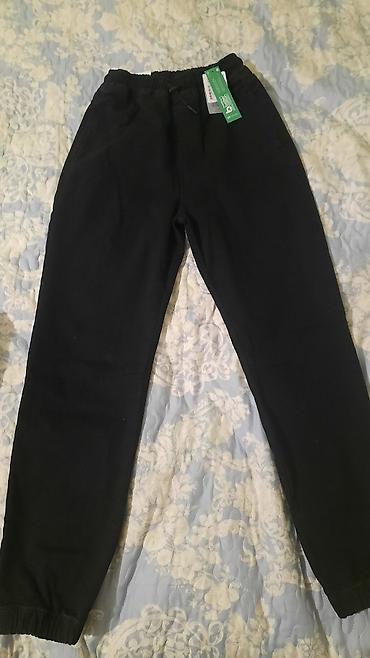 Şalvarlar: Oglan usaq rəngli cins qara junior idman şalvarı - Model: Jogger — 1