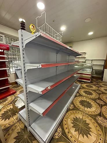 Digər biznes avadanlığı: Iki terefli vitrin polka olcu 1 metre 2 tereflı 5 polkalı satilir — 1