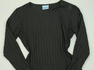 czarne koronkowe bluzki z długim rękawem: Blouse, L (EU 40), condition - Very good