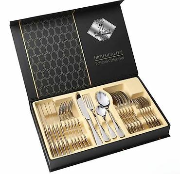 tchibo srbija: Elegantan set pribora za jelo – 24 komada u silver i gold varijanti — 1
