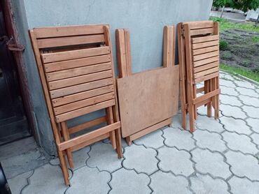 кухонные стол стуля: Комплект садовой мебели, Дерево