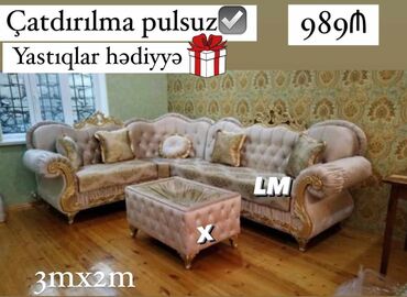 divan madera: Künc divan, Qonaq otağı üçün, Nabuk, Bazasız, Açılmayan