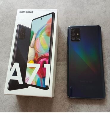 samsung: Samsung Galaxy A71 5G, Б/у, 128 ГБ, цвет - Черный, 2 SIM