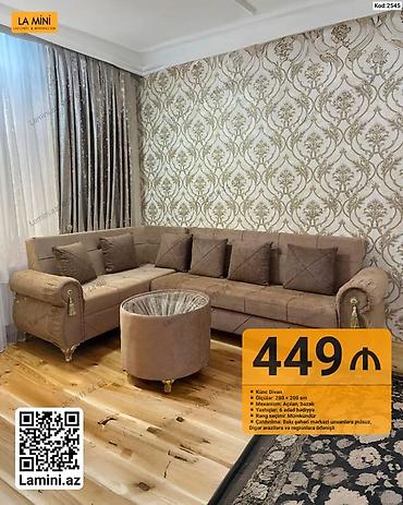 La Mini – Künc Divan (Kod: 2545) - Ölçülər: 280 × 200 sm - Mexanizm