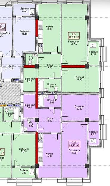 2 комнаты, 84 м², Элитка, 15 этаж, ПСО (под самоотделку)