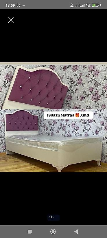 Çarpayılar: Tək nəfərlik çarpayı – başlıq hissəsi bənövşəyi rəngli — 1