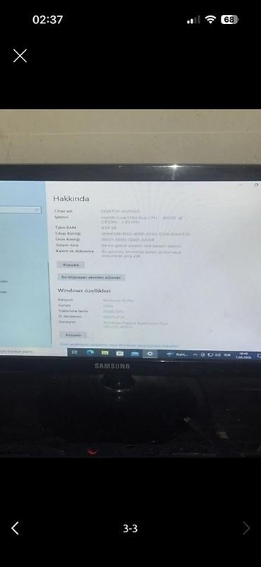 hard disk qiyməti: Masaüstü kompüter komplekti Texniki göstəricilər (ekrandakı — 3