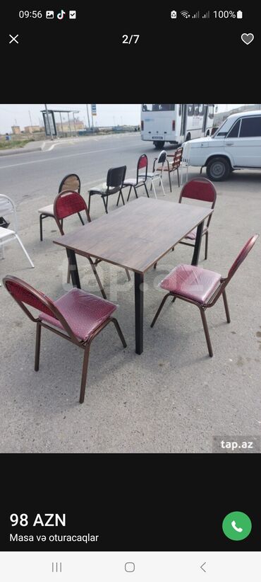 Masa və oturacaq dəstləri: Mətbəx üçün, Yeni, Açılmayan, Dördbucaq masa, 4 stul — 17