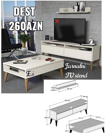 bakal dəsti: Jurnalni masa + TV stend dəsti - Dəst tərkibi: - TV stend - — 1