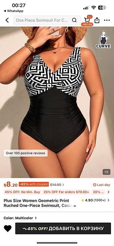 gt78 plus: Plus size qadınlar üçün iki fərqli çimərlik geyimi 4xl ve 5xl Tezedir — 1
