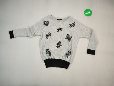 Bluzki: Sweter, M (EU 38), wzór - Print, kolor - Szary, Reserved