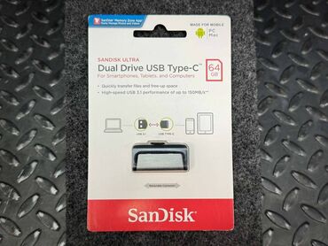 macbook pro fiyat: Flash kart Sandisk, 64 GB, USB type C, Yeni