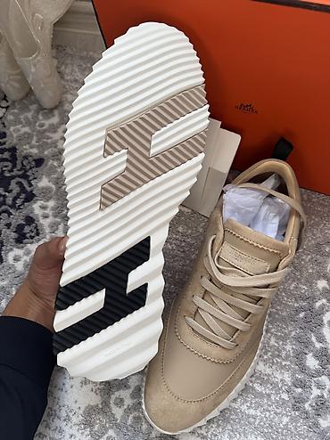 Спорттук бут кийим: Кроссовки Hermès Day Sneaker (мужские) - Цвет: бежевый (светлый — 5