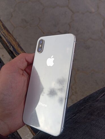 xr телефон: IPhone X, Б/у, 64 ГБ, Серебристый, 74 %