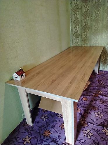 kəpənək dekor: Uzun ölçülü taxta masa - Material: ağac dekorlu laminat/LDSP səth — 1