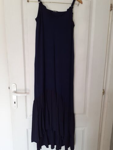 duga leprsava haljina: XL (EU 42), bоја - Crna, Drugi stil, Na bretele