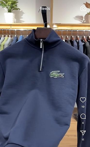 pull and: Размер L Свитшот Lacoste с молнией до середины груди (half-zip) — 5