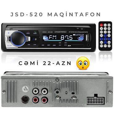 fm radio: JSD-520 Avtomobil Maqintafonu (USB AUX BLUETOOTH) Rəqəmsal LCD