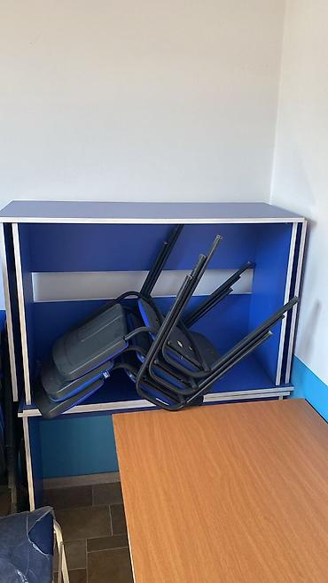 Ofis oturacaqları: Mavi ofis/konfrans stulu - Rahat oturuluş üçün yumşaq parça üzlü — 2
