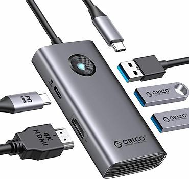 komputer kabel: ORICO – 5-in-1 USB‑C dok-stansiya Xüsusiyyətlər: - 5 portlu — 1