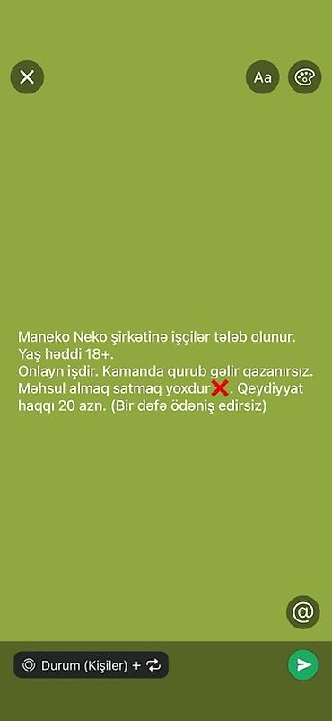 Marketoloq tələb olunur, 18-29 yaş