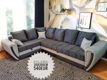 ugaone garniture jela jagodina: Ugaona garnitura u sivoj boji, model POLARIS, idealna za prostrane