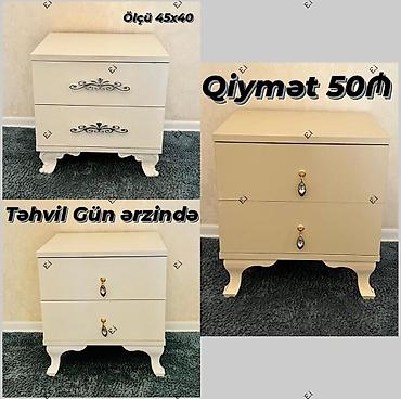 2 el mebiler: Ikili çekmecəli tumbalar - Ölçü: 45x40 sm (şəkildə göstərilib) - — 1