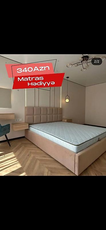 mebel modelleri: Mebel yataq dəsti – yumşaq başlıq və bazalı çarpayı - Müasir minimal — 2