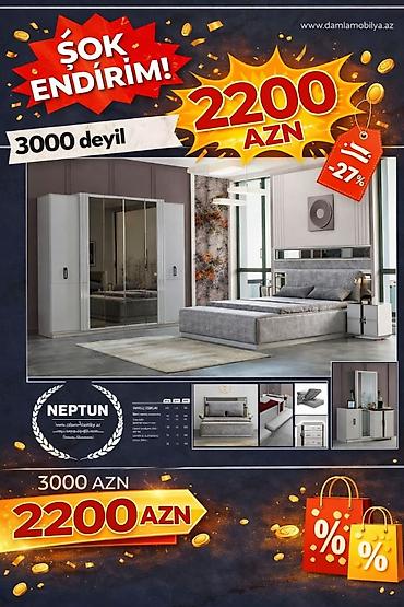 Ev üçün mebel: NEPTUN yataq otağı dəsti – Modern dizayn, açıq-boz tonlarda. – — 1