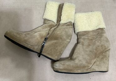 Çəkmələr: Qısaboğaz, Ölçü: 37, rəng - Bej, İşlənmiş — 7