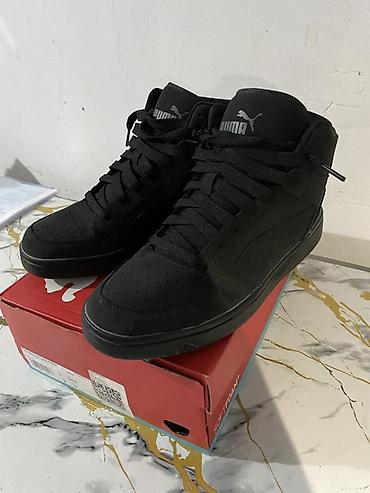 Высокие оргинал кеды Puma, полностью черные - Модель: высокие