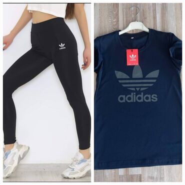 bluza zenska: Adidas ženski komplet majica i helenke Novo Majica pamuk Helanke