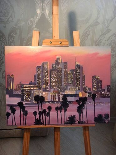 aşbaz şəkilləri: Los Angeles,kətan 45×60,yağlı boya