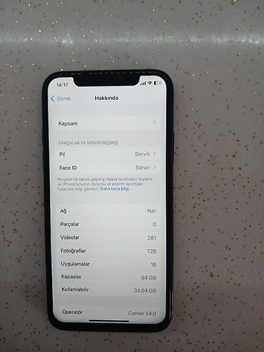 iphonr x: IPhone X, 64 GB, Qara, Face ID — 5