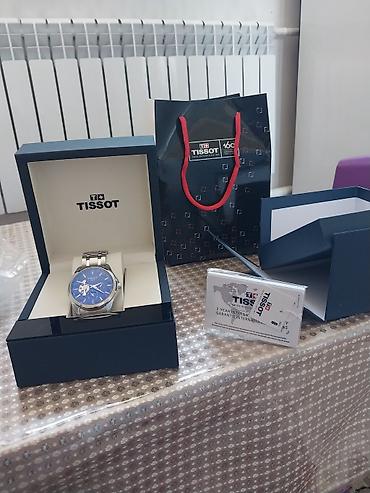 тисот часы: Часы Tissot (Swiss Made) с синим циферблатом - Корпус и браслет из — 1