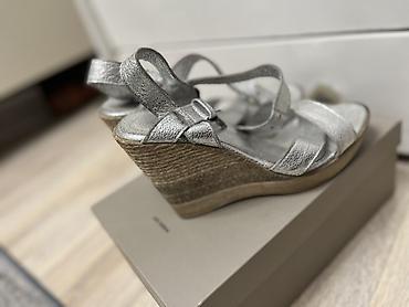 clarks обувь: Женские сандалии на танкетке 🇹🇷 - Цвет: серебристый металлик - — 1