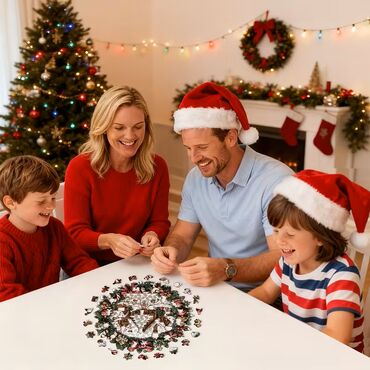 Kreativni setovi za decu: Christmas drvene puzzle NOVO Drvena slagalica 2 u 1 – Božićna kućica — 4