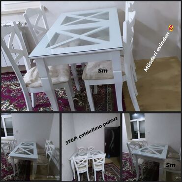 Masa və oturacaq dəstləri: *Bir gün ərzində çatdırılma olunan* ✔️Kuxna üçün stol stul dəsti✨✨ — 5