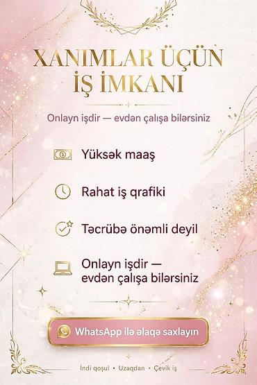 evdən is operator: Çağrı mərkəzi operatoru tələb olunur, Yalnız qadınlar üçün, Təcrübəsiz — 1
