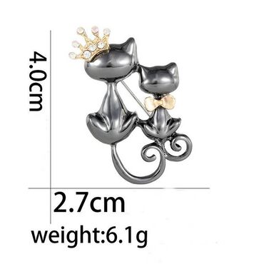брош: Креативная брошь в виде кошек, значок, индивидуальное универсальное