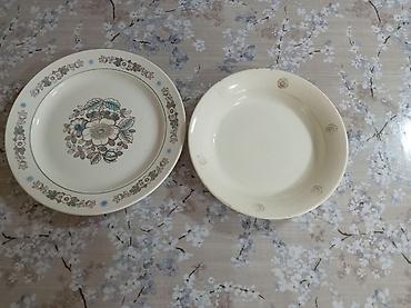 Boşqablar, 2 ədədli dəst, rəng - Ağ, Keramika