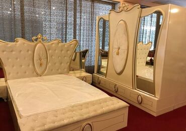 эконом мебель: Двуспальная кровать, Шкаф, 2 тумбы, Азербайджан, Б/у